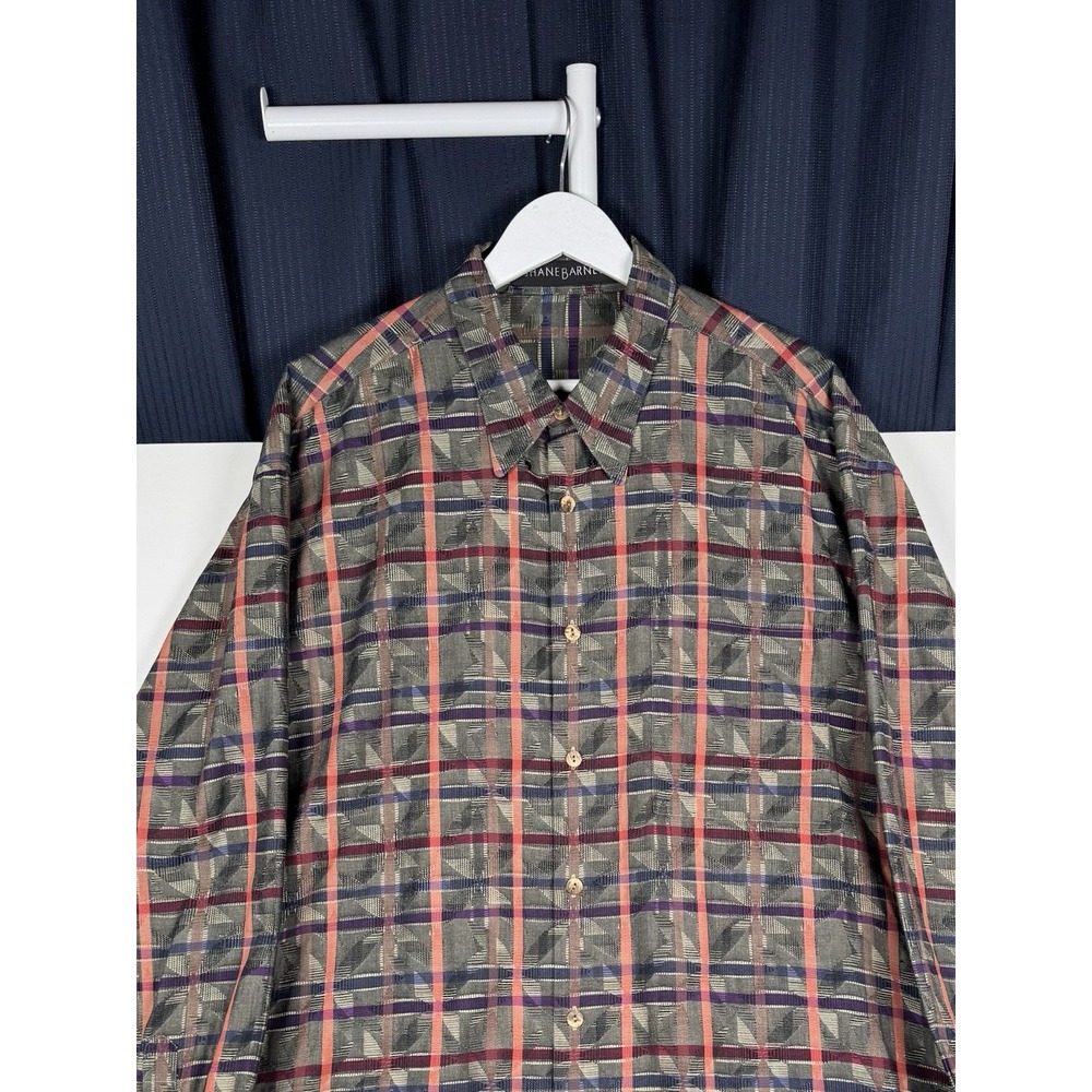 VTG JHANE BARNES Plaid Button Up Shirt - Men's XL (Fits Roomy) - Brown Orange